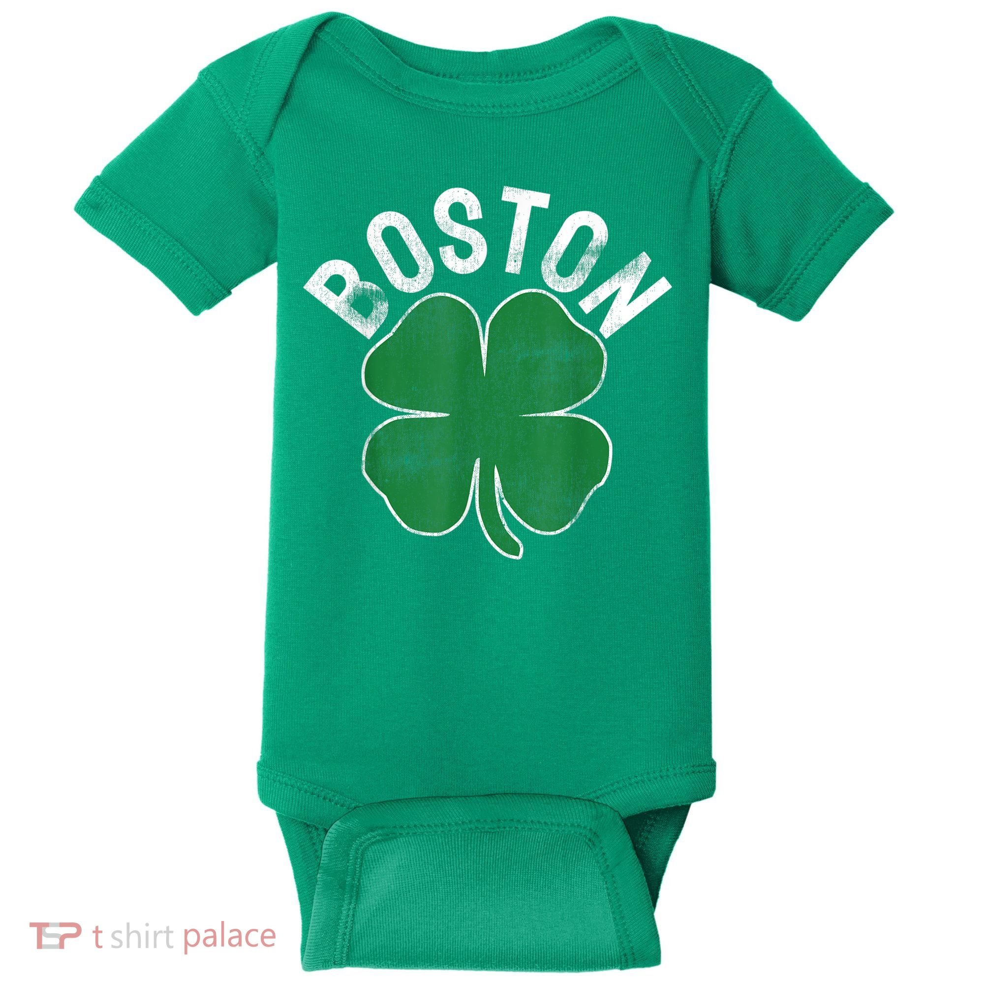 Boston Irish Shamrock St. Patrick's Day Baby Bodysuit