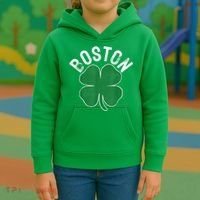 Boston Irish Shamrock St. Patrick's Day Kids Hoodie thumb 3
