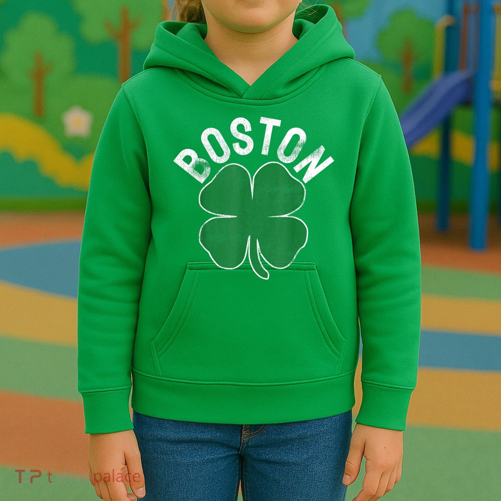 Boston Irish Shamrock St. Patrick's Day Kids Hoodie