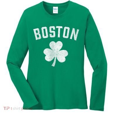 Boston Irish Shamrock St. Patrick's Day Women's Long Sleeve Shirt