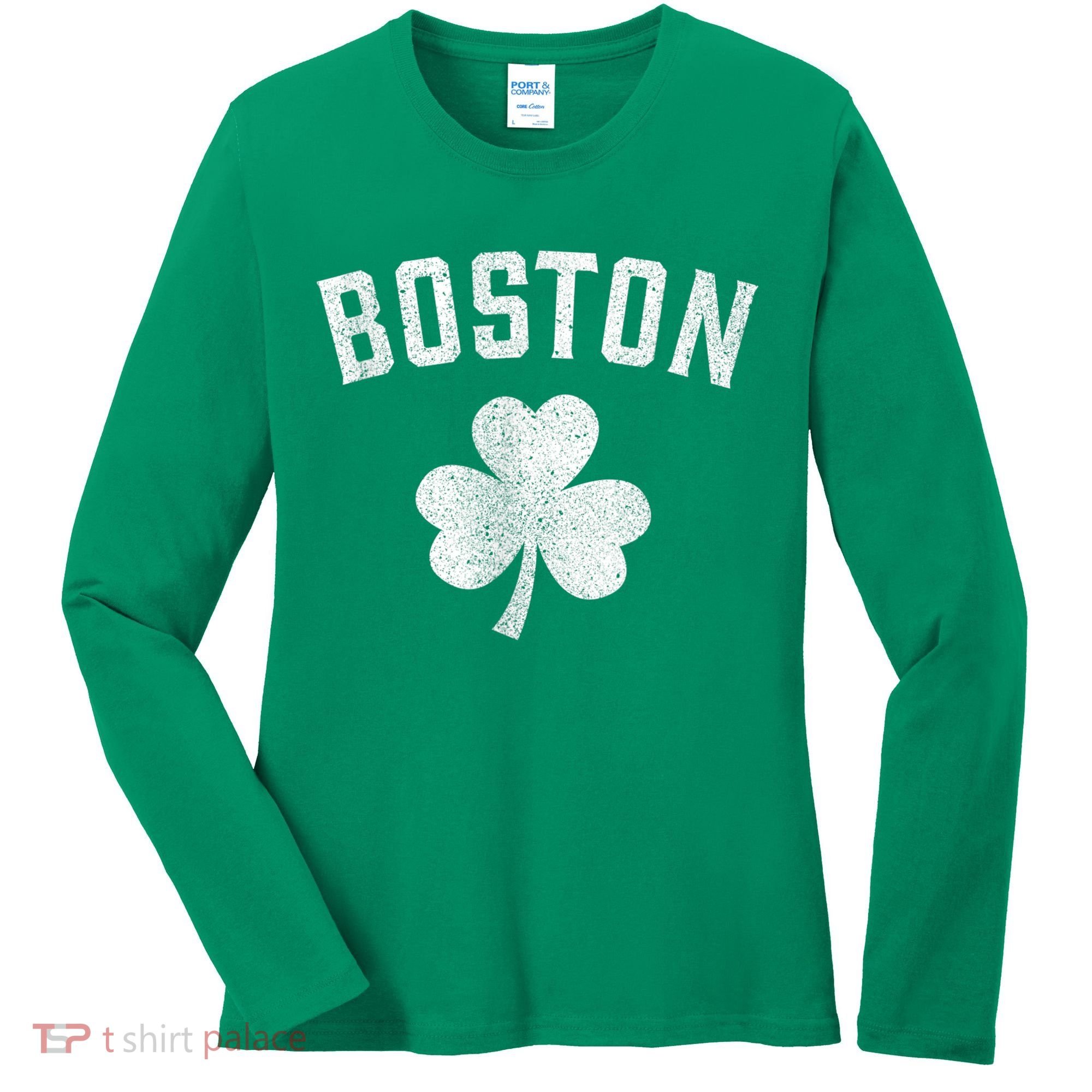 Boston Irish Shamrock St. Patrick's Day Women's Long Sleeve Shirt