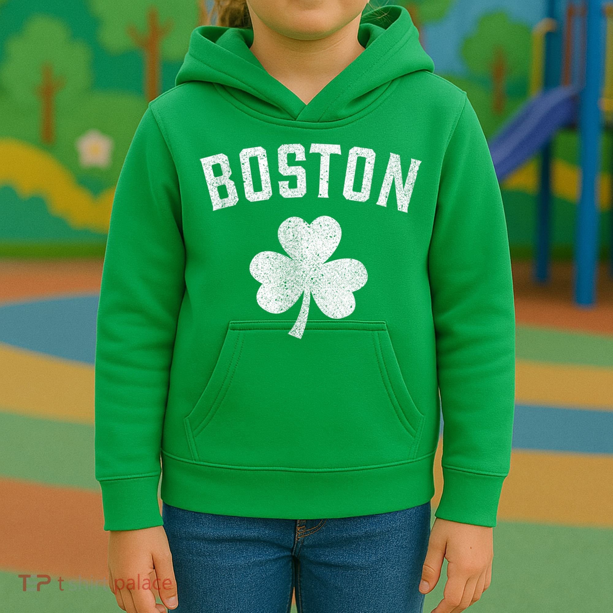 Boston Irish Shamrock St. Patrick's Day Kids Hoodie