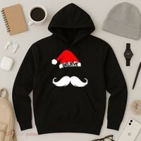 Believe In Santa Funny Mustache Hoodie thumb 3
