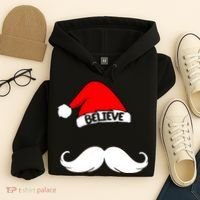 Believe In Santa Funny Mustache Hoodie thumb 4