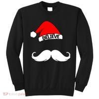Believe In Santa Funny Mustache Sweatshirt thumb 0