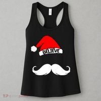 Believe In Santa Funny Mustache Women's Tank Top thumb 3