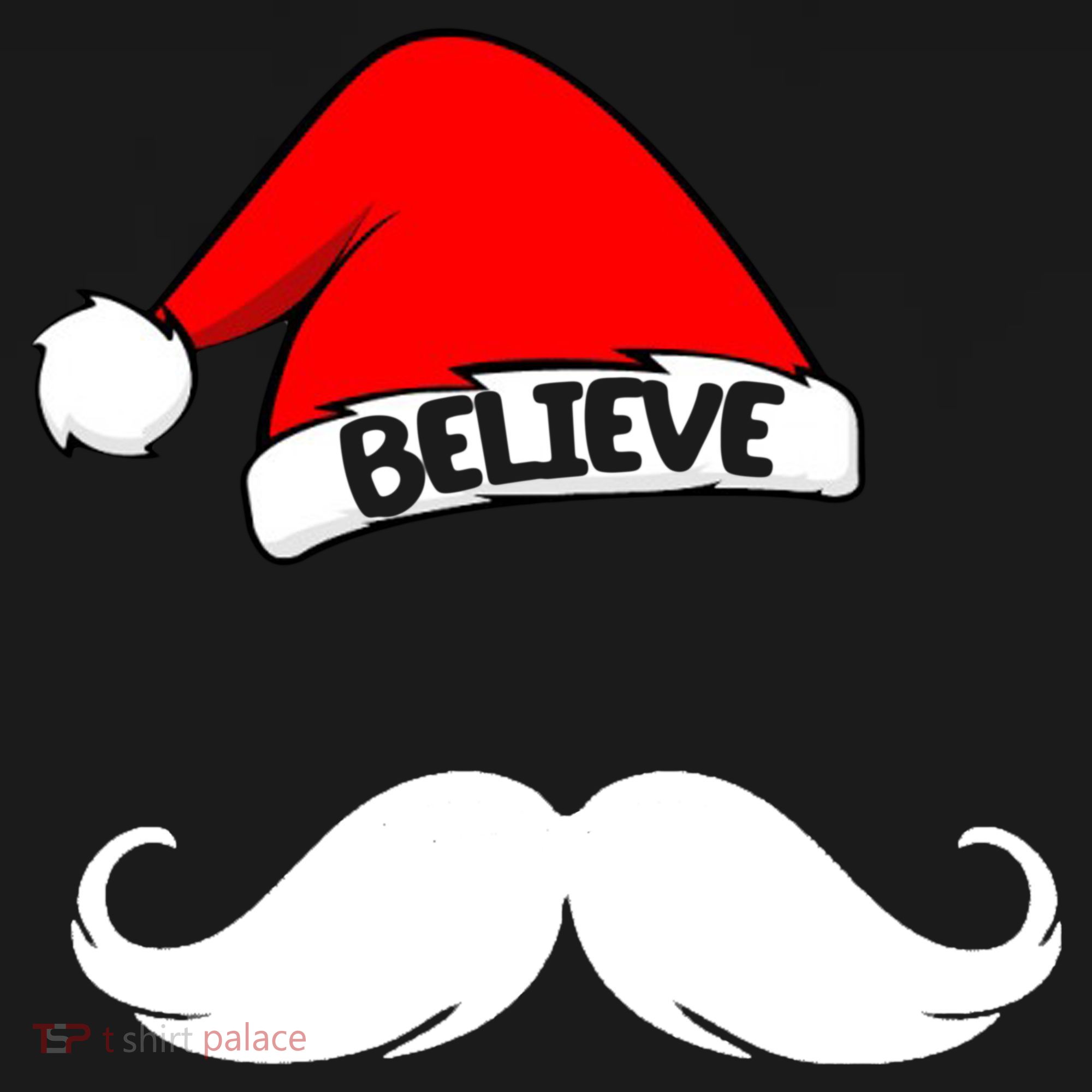 Believe In Santa Funny Mustache Women's Tank Top
