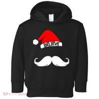 Believe In Santa Funny Mustache Toddler Hoodie thumb 0