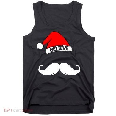 Believe In Santa Funny Mustache Tank Top