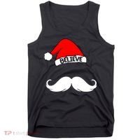 Believe In Santa Funny Mustache Tank Top thumb 0