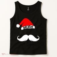Believe In Santa Funny Mustache Tank Top thumb 2