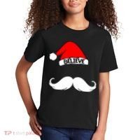 Believe In Santa Funny Mustache Kids T-Shirt thumb 2