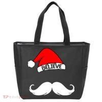 Believe In Santa Funny Mustache Tote Bag thumb 0