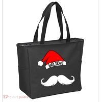 Believe In Santa Funny Mustache Tote Bag thumb 2