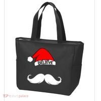 Believe In Santa Funny Mustache Tote Bag thumb 3