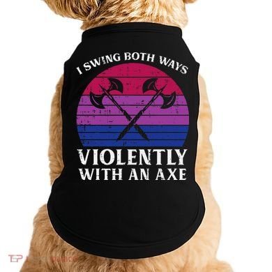 Bisexual I Swing Both Ways Axe Bi Pride Flag Lgbtq Doggie Tank