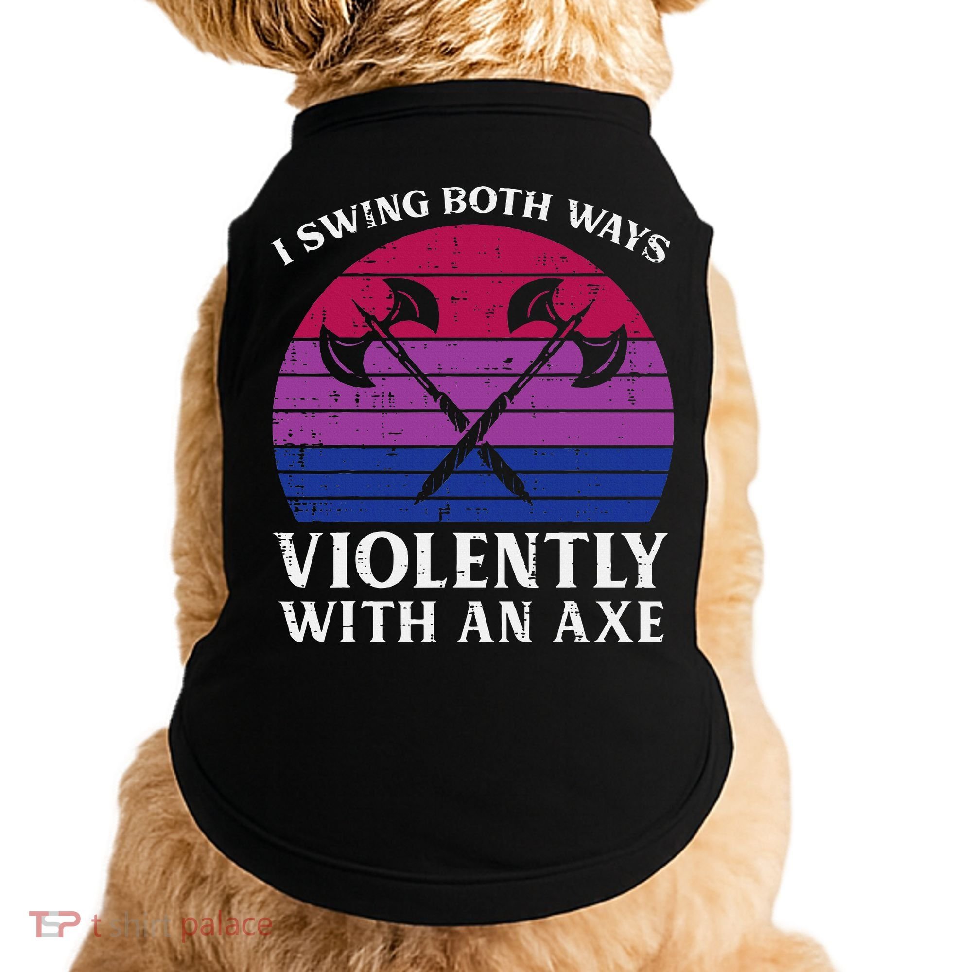 Bisexual I Swing Both Ways Axe Bi Pride Flag Lgbtq Doggie Tank