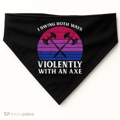 Bisexual I Swing Both Ways Axe Bi Pride Flag Lgbtq USA-Made Doggie Bandana