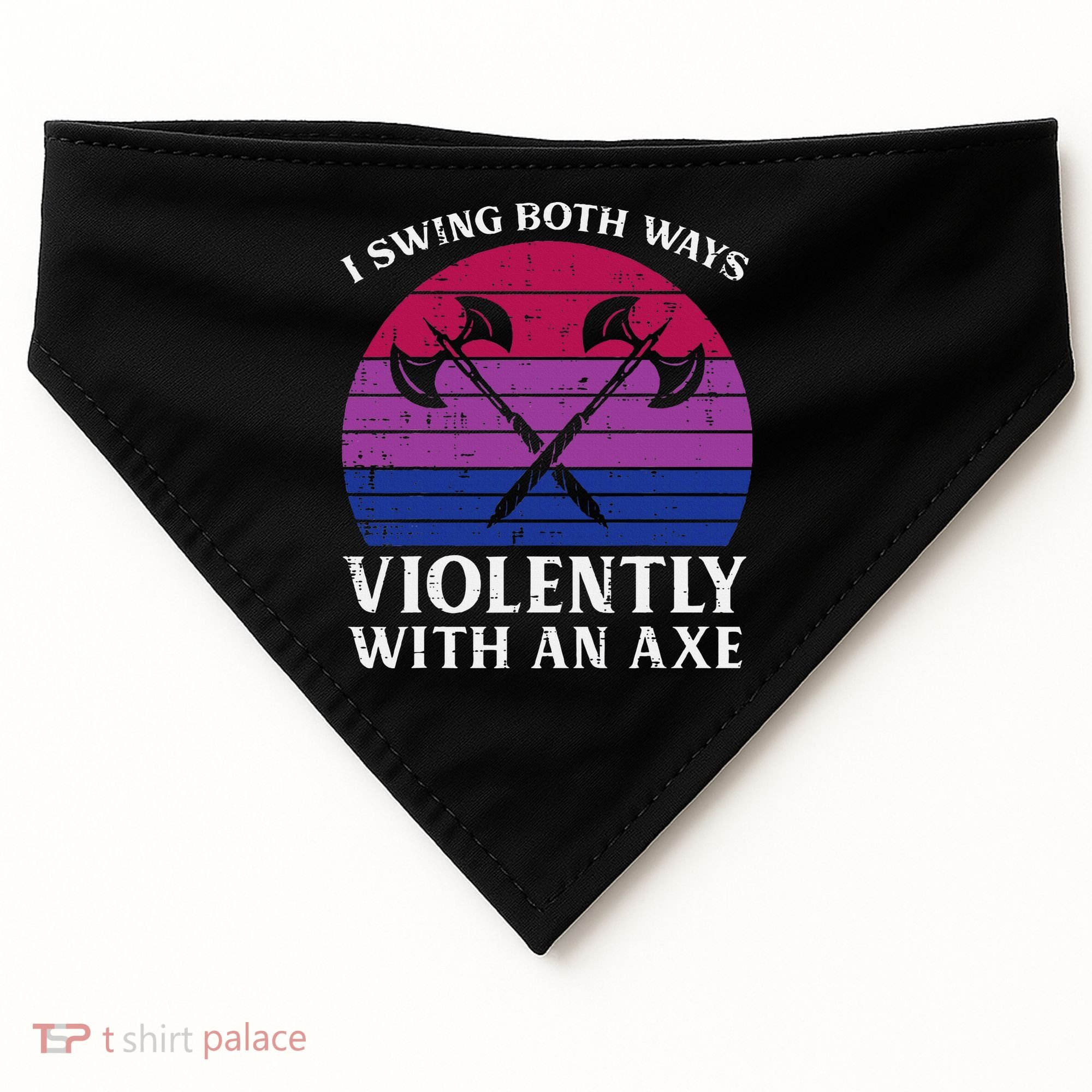Bisexual I Swing Both Ways Axe Bi Pride Flag Lgbtq USA-Made Doggie Bandana