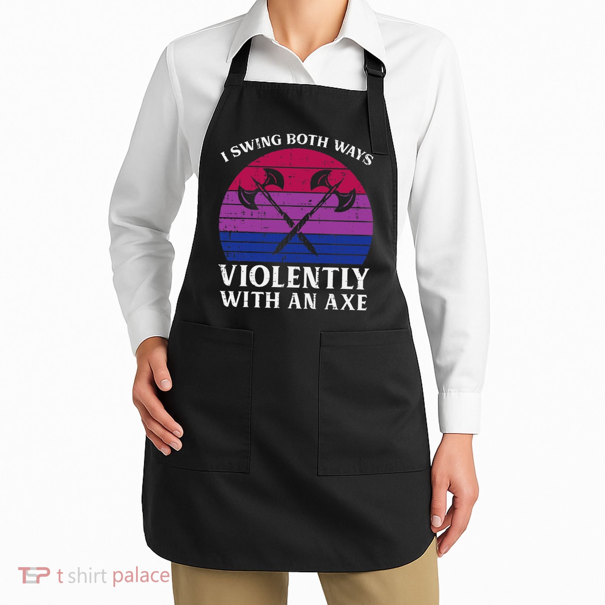 Bisexual I Swing Both Ways Axe Bi Pride Flag Lgbtq Apron