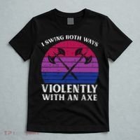 Bisexual I Swing Both Ways Axe Bi Pride Flag Lgbtq T-Shirt thumb 5