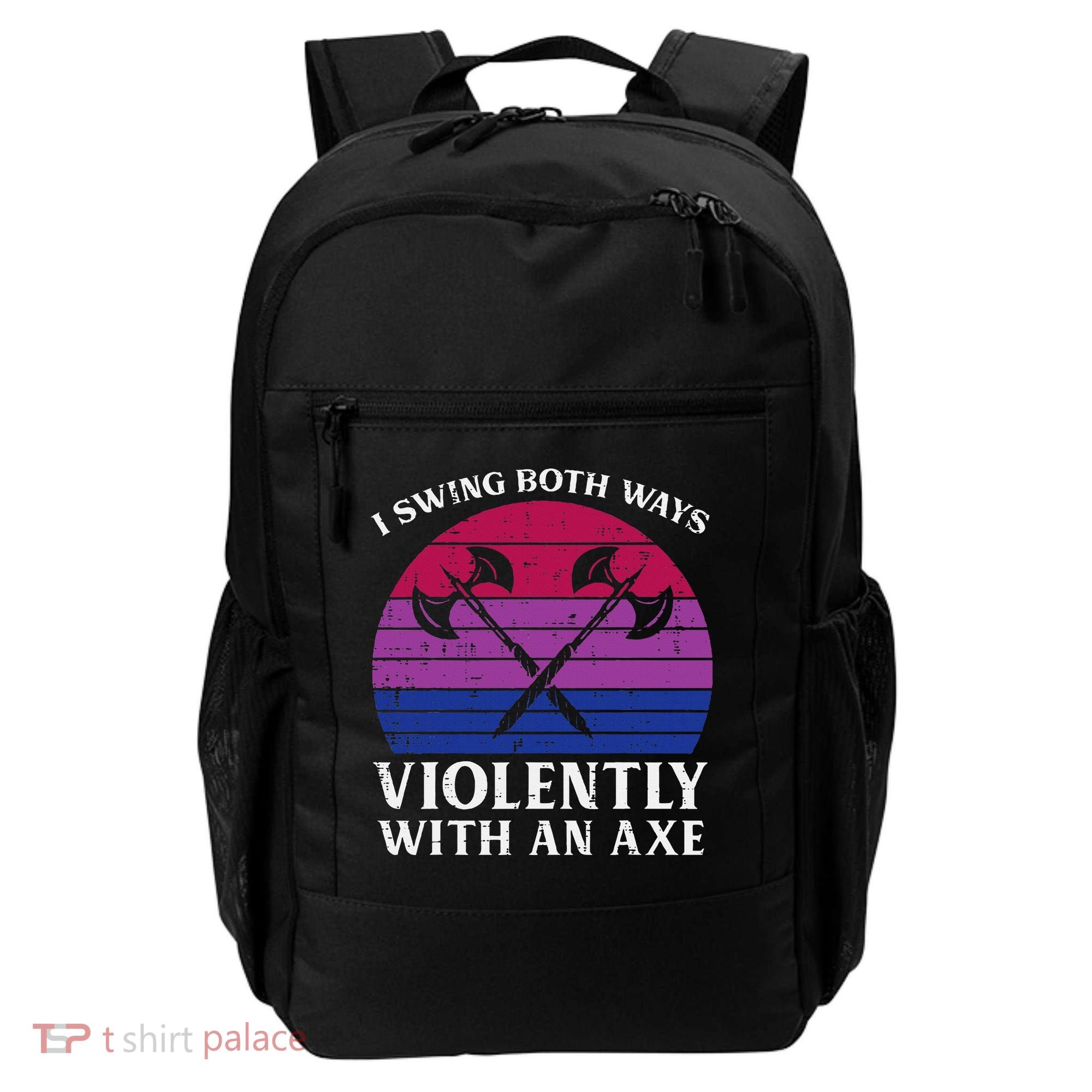 Bisexual I Swing Both Ways Axe Bi Pride Flag Lgbtq Backpack