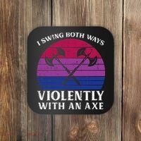 Bisexual I Swing Both Ways Axe Bi Pride Flag Lgbtq Coaster thumb 0
