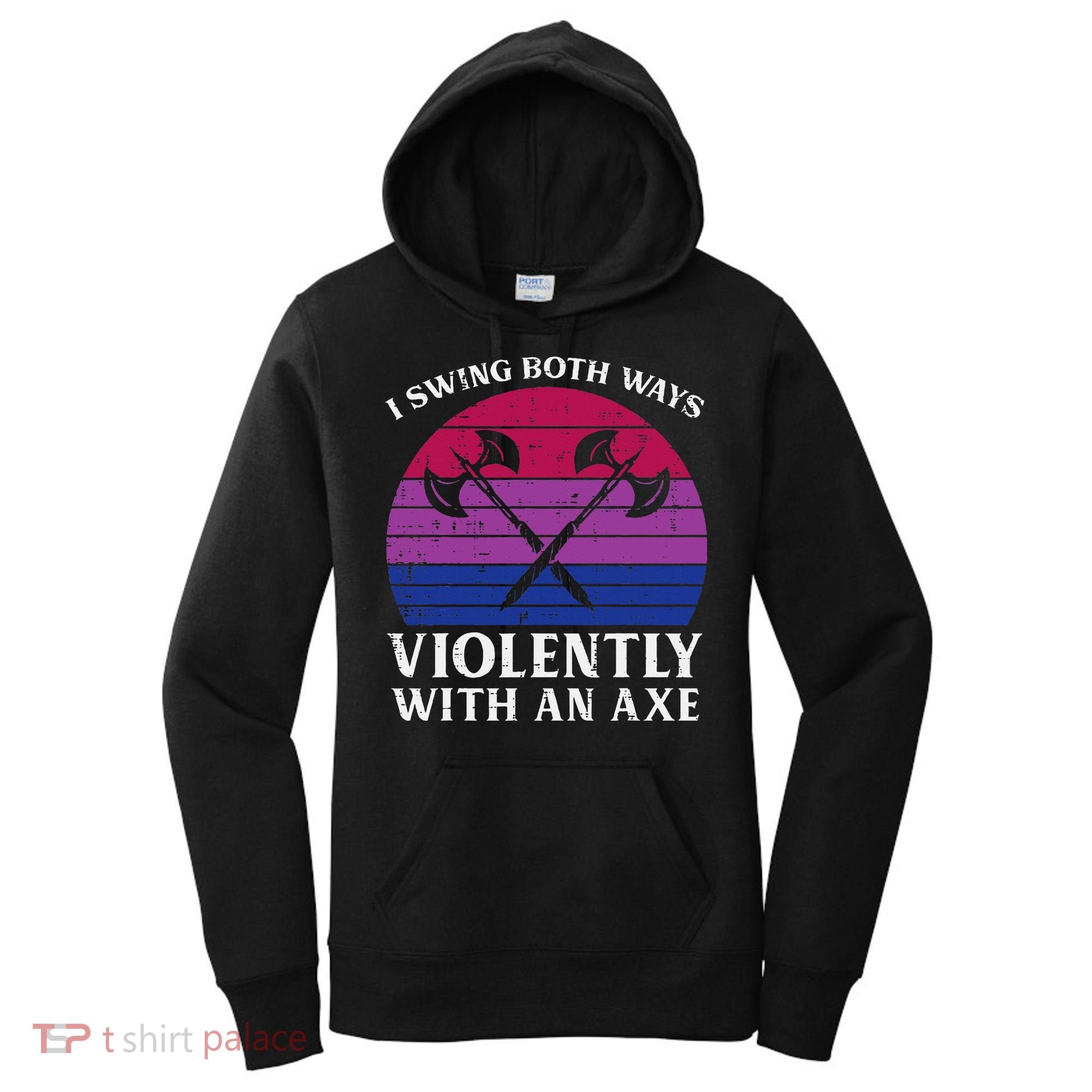Bisexual I Swing Both Ways Axe Bi Pride Flag Lgbtq Women's Hoodie