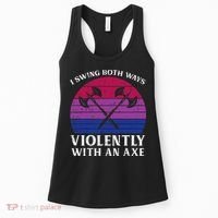 Bisexual I Swing Both Ways Axe Bi Pride Flag Lgbtq Women's Tank Top thumb 0