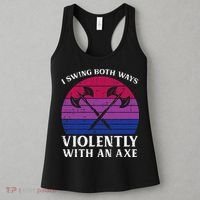 Bisexual I Swing Both Ways Axe Bi Pride Flag Lgbtq Women's Tank Top thumb 3