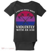 Bisexual I Swing Both Ways Axe Bi Pride Flag Lgbtq Baby Bodysuit thumb 0