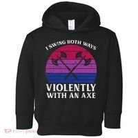 Bisexual I Swing Both Ways Axe Bi Pride Flag Lgbtq Toddler Hoodie thumb 0
