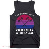 Bisexual I Swing Both Ways Axe Bi Pride Flag Lgbtq Tank Top thumb 0
