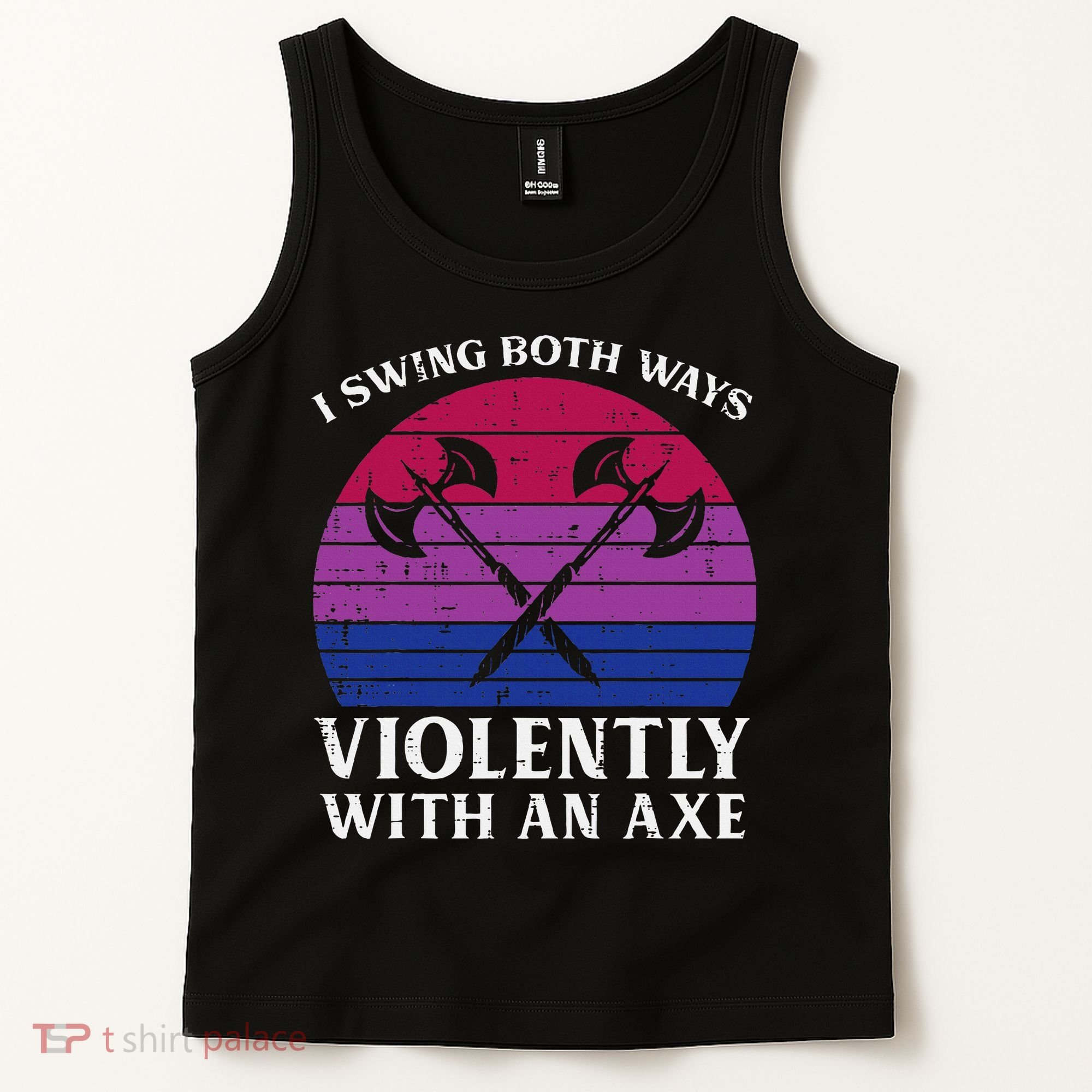 Bisexual I Swing Both Ways Axe Bi Pride Flag Lgbtq Tank Top