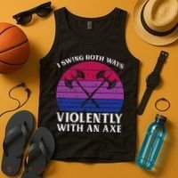 Bisexual I Swing Both Ways Axe Bi Pride Flag Lgbtq Tank Top thumb 4