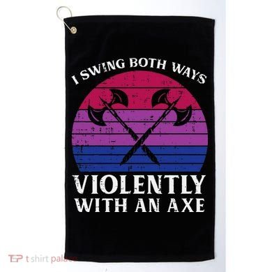 Bisexual I Swing Both Ways Axe Bi Pride Flag Lgbtq Golf Towel