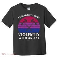Bisexual I Swing Both Ways Axe Bi Pride Flag Lgbtq Toddler T-Shirt thumb 0