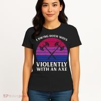 Bisexual I Swing Both Ways Axe Bi Pride Flag Lgbtq Women's T-Shirt thumb 4