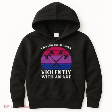 Bisexual I Swing Both Ways Axe Bi Pride Flag Lgbtq Kids Hoodie