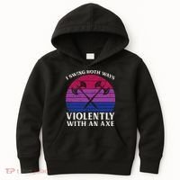 Bisexual I Swing Both Ways Axe Bi Pride Flag Lgbtq Kids Hoodie thumb 0