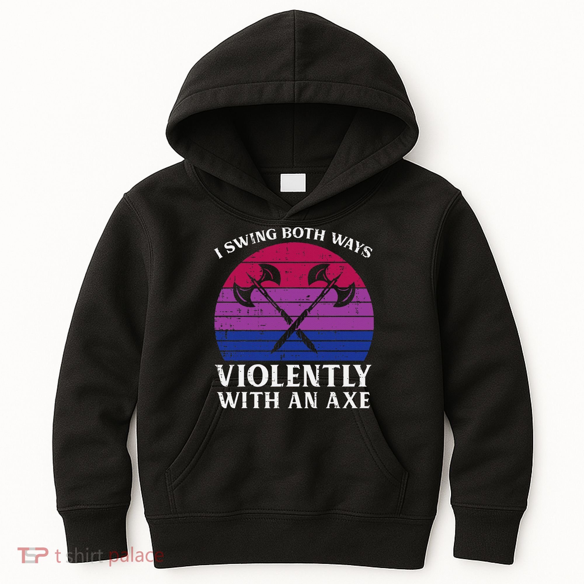 Bisexual I Swing Both Ways Axe Bi Pride Flag Lgbtq Kids Hoodie