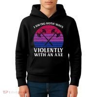 Bisexual I Swing Both Ways Axe Bi Pride Flag Lgbtq Kids Hoodie thumb 4