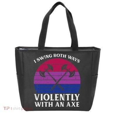Bisexual I Swing Both Ways Axe Bi Pride Flag Lgbtq Tote Bag