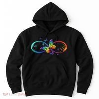 Butterfly Infinity Symbol Art Autism Awareness Neurodiverse Hoodie thumb 0