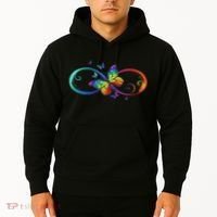 Butterfly Infinity Symbol Art Autism Awareness Neurodiverse Hoodie thumb 2