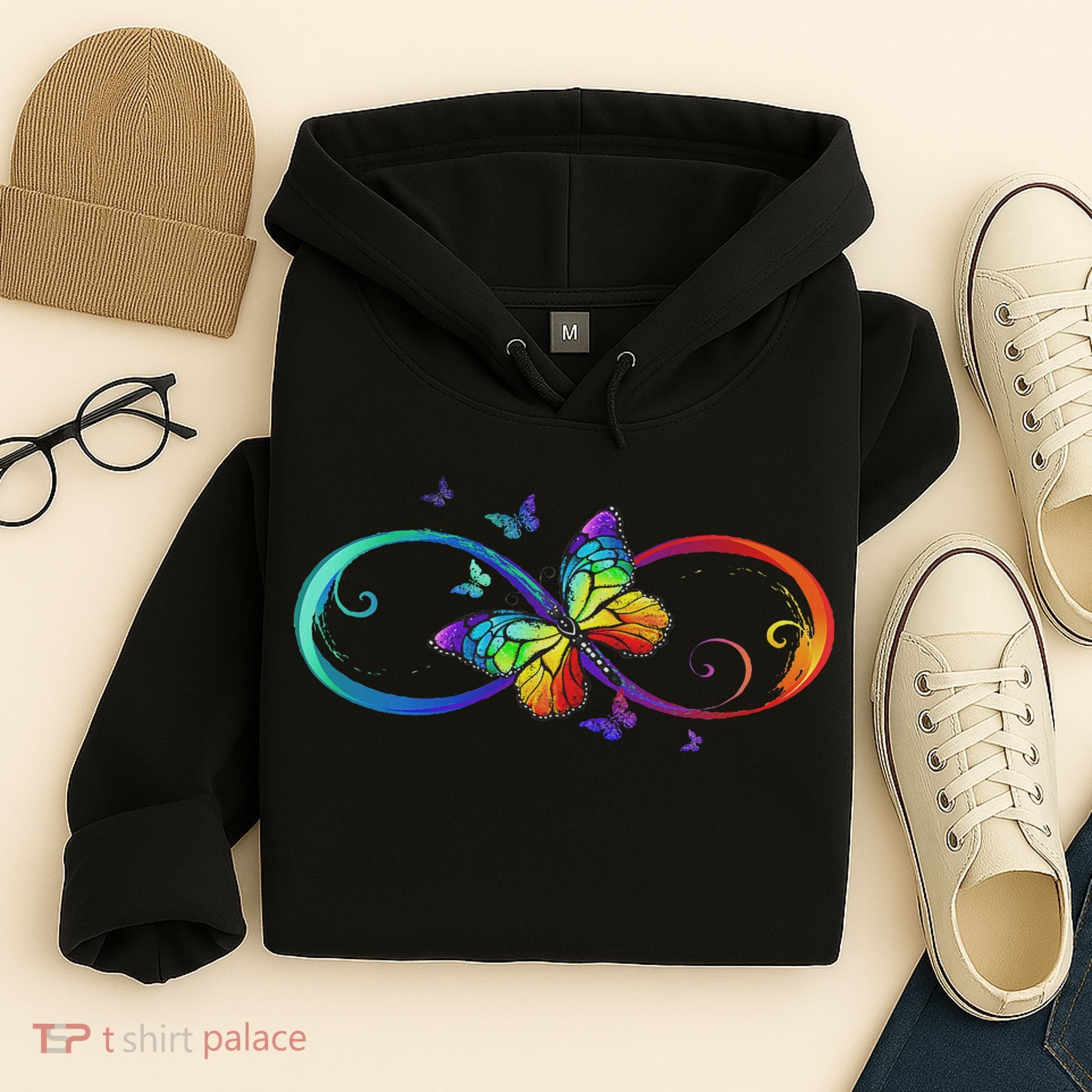 Butterfly Infinity Symbol Art Autism Awareness Neurodiverse Hoodie