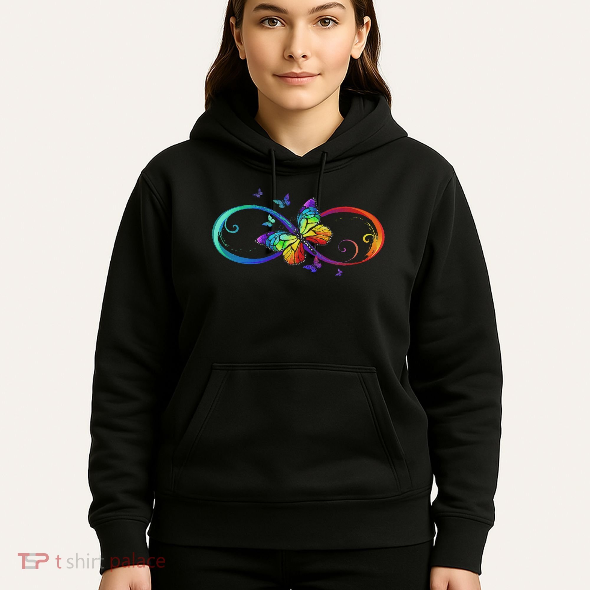 Butterfly Infinity Symbol Art Autism Awareness Neurodiverse Hoodie