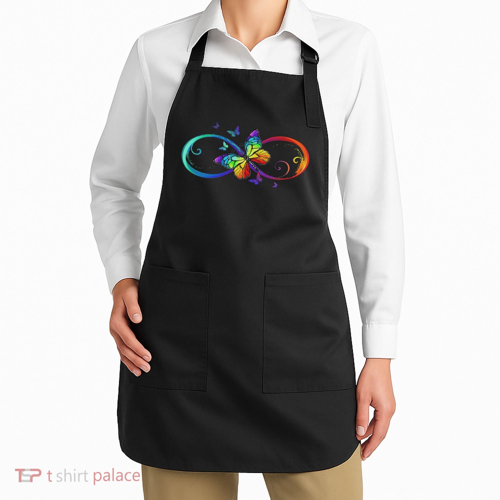 Butterfly Infinity Symbol Art Autism Awareness Neurodiverse Apron