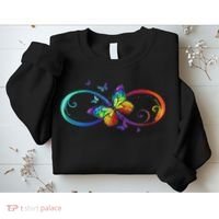 Butterfly Infinity Symbol Art Autism Awareness Neurodiverse Sweatshirt thumb 2