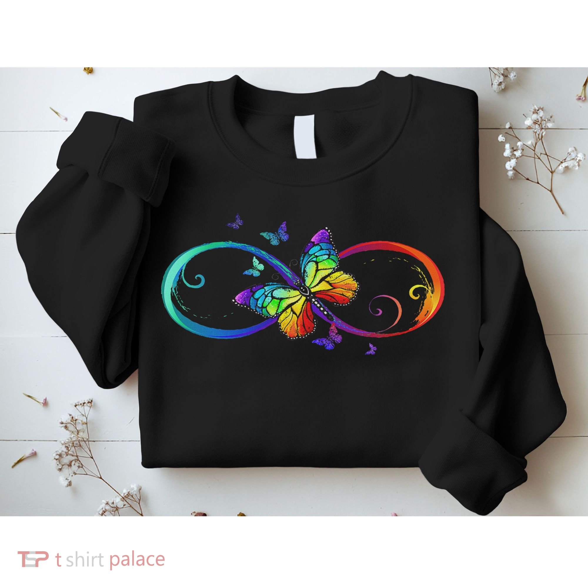 Butterfly Infinity Symbol Art Autism Awareness Neurodiverse Sweatshirt